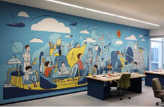 松滋办公室墙绘的特点。